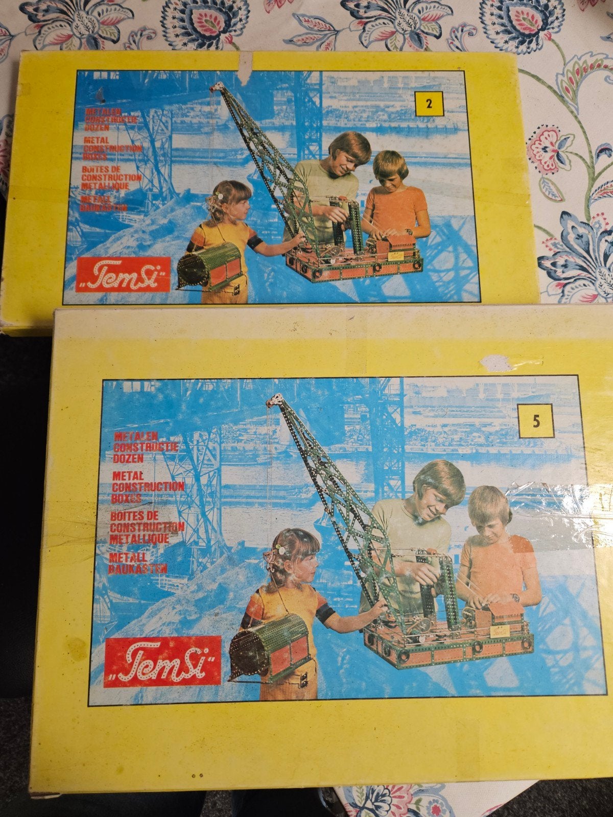 Vintage TemSi Metalen Constructie Dozen - Set van 2, Ophalen of Verzenden, Gebruikt, Overige merken