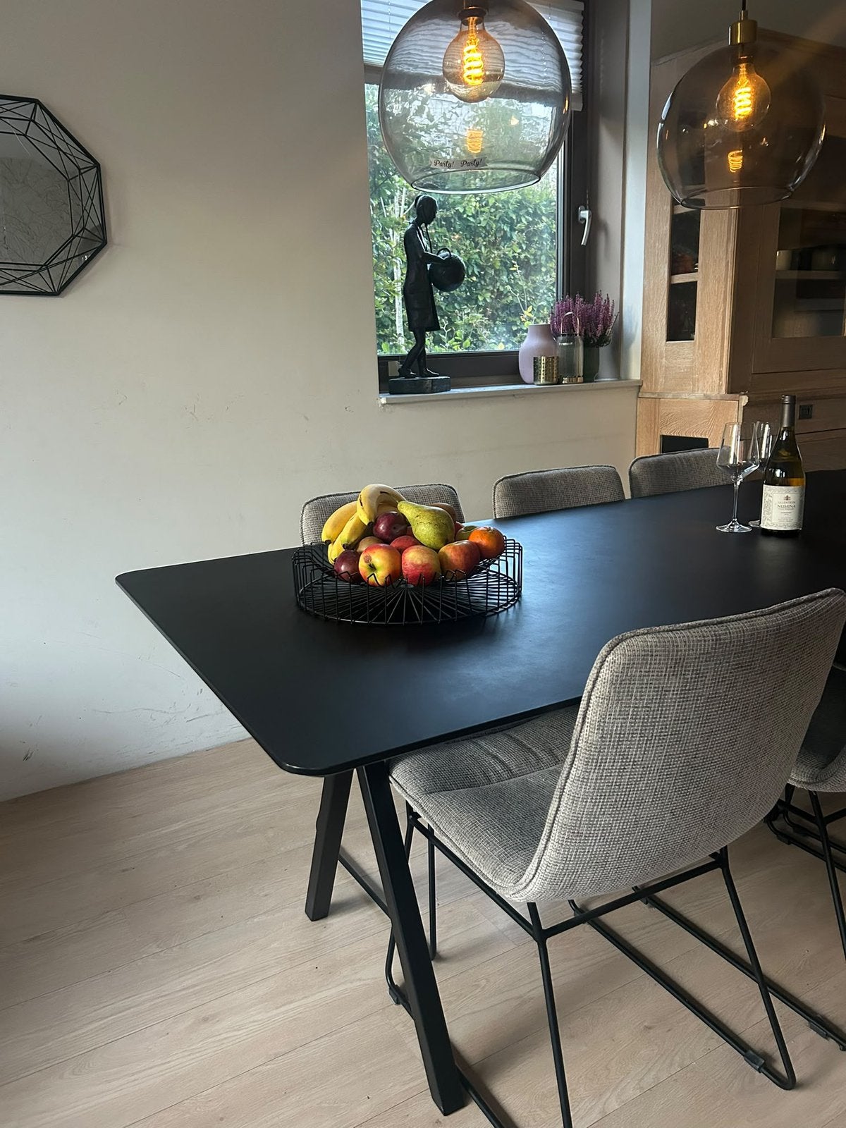 Studio Henk eettafel zwart 220x100cm, Huis en Inrichting, 100 tot 150 cm, 200 cm of meer, Ophalen of Verzenden, Zo goed als nieuw