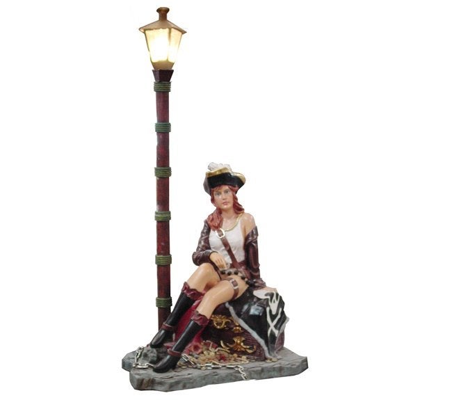 Piraten beeld 92 cm - piraat met lamp, Ophalen, Nieuw