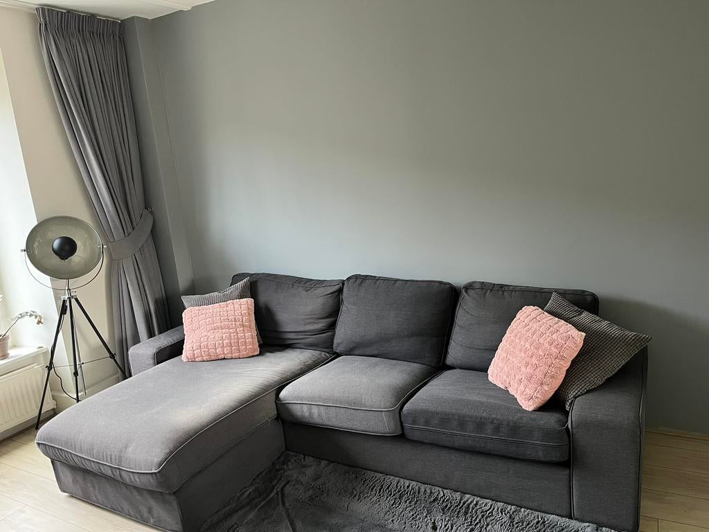 Donkergrijze hoekbank IKEA - 275 x 165 cm, Ophalen, Gebruikt, Stof