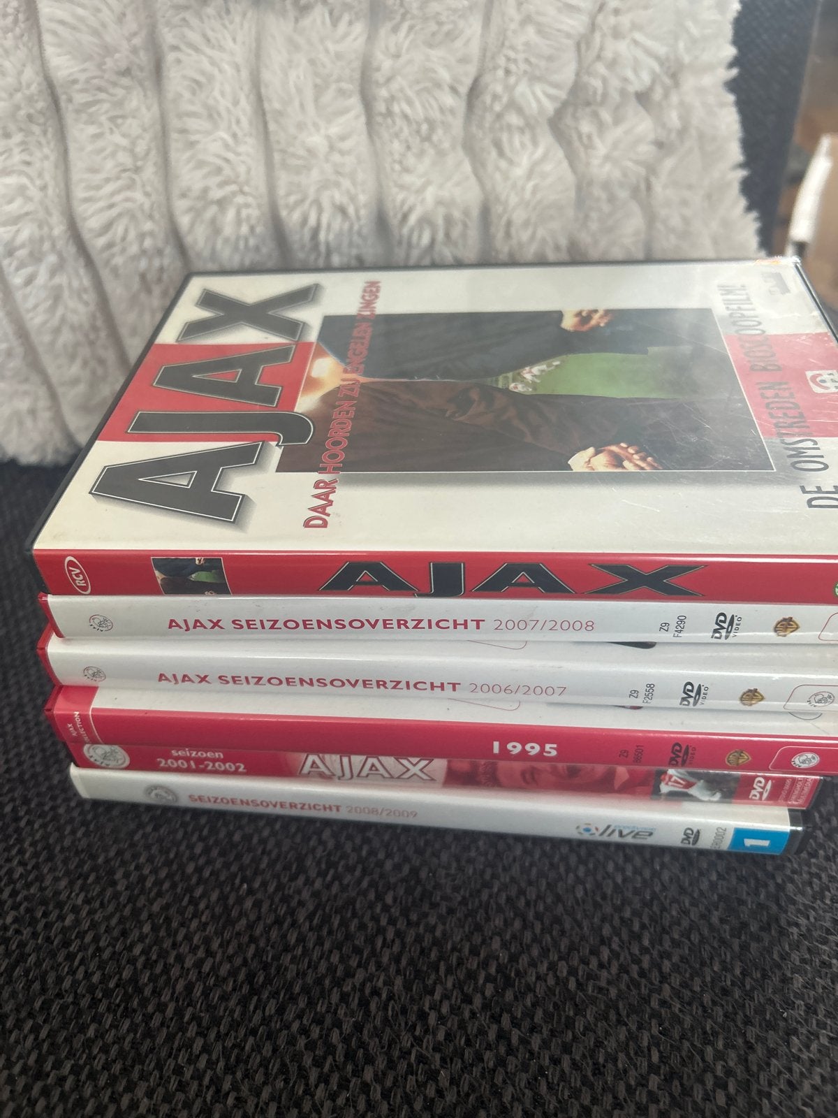 Ajax DVD collectie, Dennis Bergkamp DVD en EK '88 DVD, Gebruikt, Voetbal, Inclusief doosje, Alle leeftijden