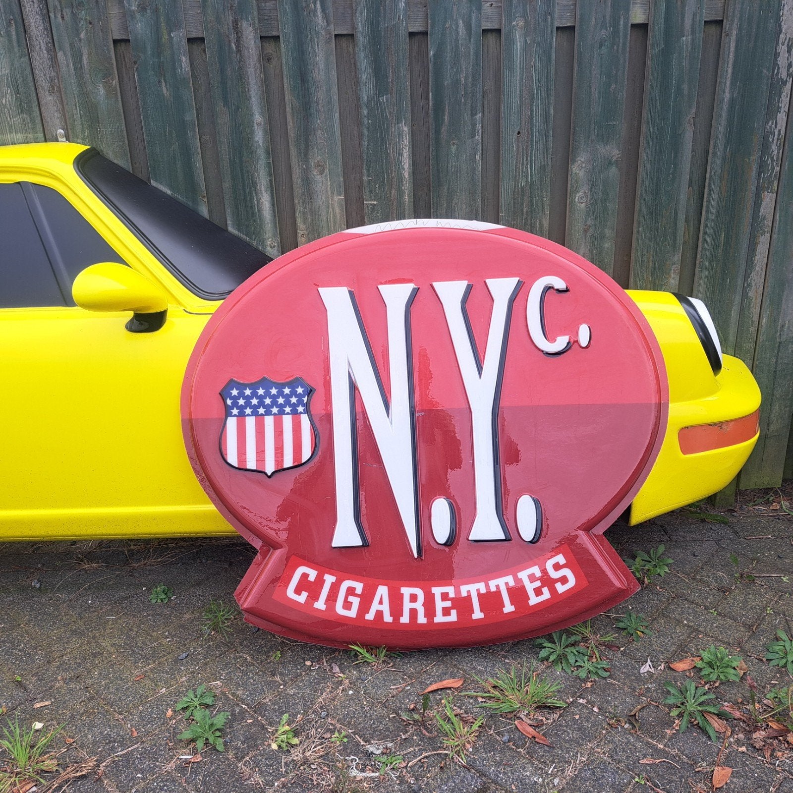 N.Y.c Sigerettes Usa lichtbak plaat Xxl, Ophalen, Gebruikt, Reclamebord