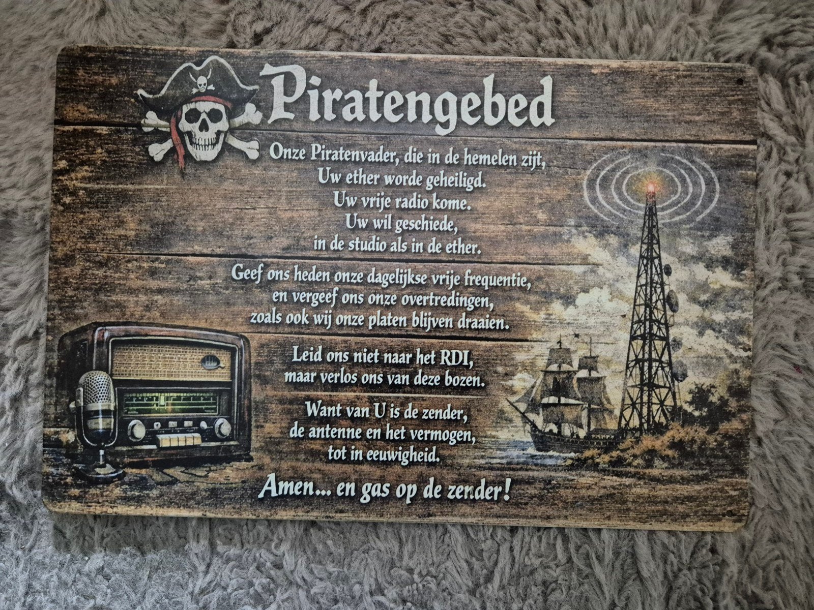 Piratengebed reclamebord, Verzamelen, Ophalen of Verzenden, Nieuw, Reclamebord