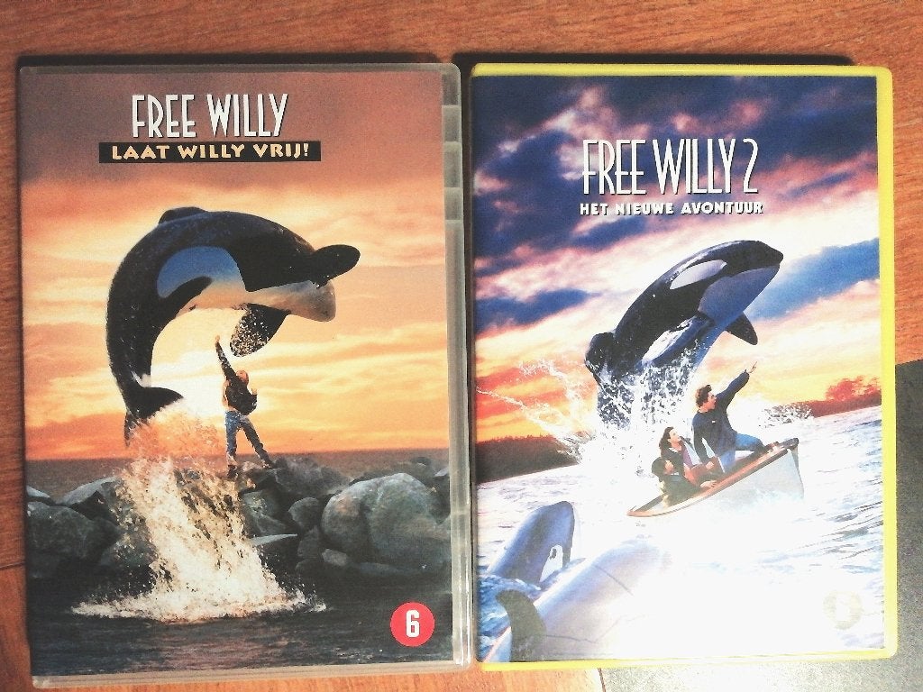free willy  ( set delen 1 & 2 ), Alle leeftijden, Ophalen of Verzenden, Zo goed als nieuw