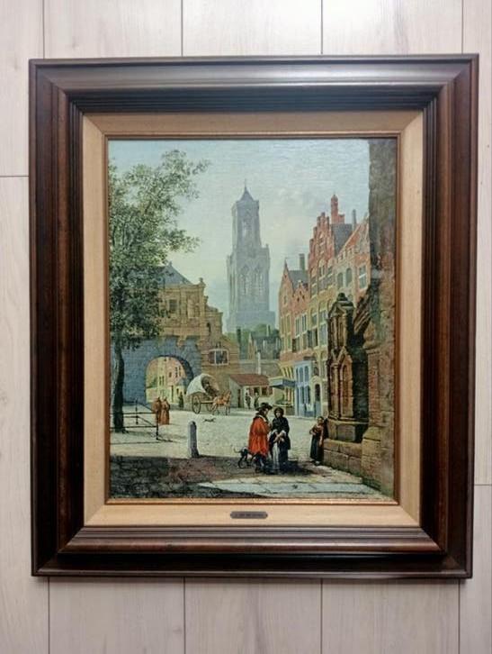 Schilderij J. van der Heyden - Place Animee (levendig plein), Ophalen