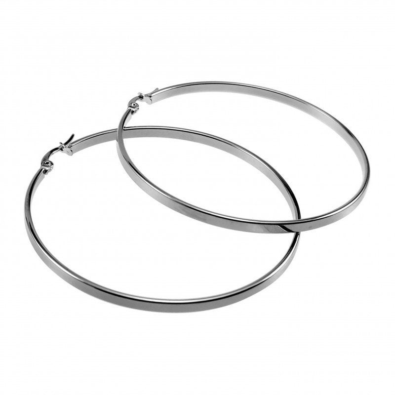 60mm3mm Oorbellen Dames Gepolijst RVS Brede-Design Oorringen, Overige materialen, Hangers, Birgitta-Gracht 33, 6465 EL Kerkrade, Nederland