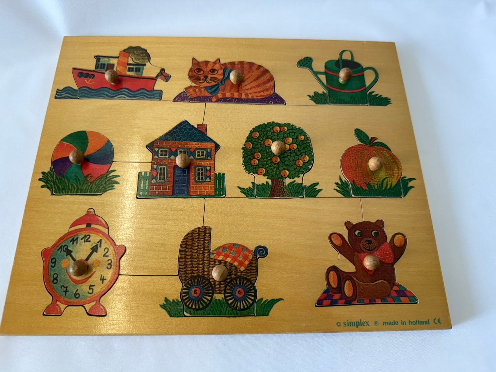 Simplex puzzel nopjespuzzel houten nopjes, 2 tot 4 jaar, Gebruikt, 10 tot 50 stukjes, Ophalen of Verzenden