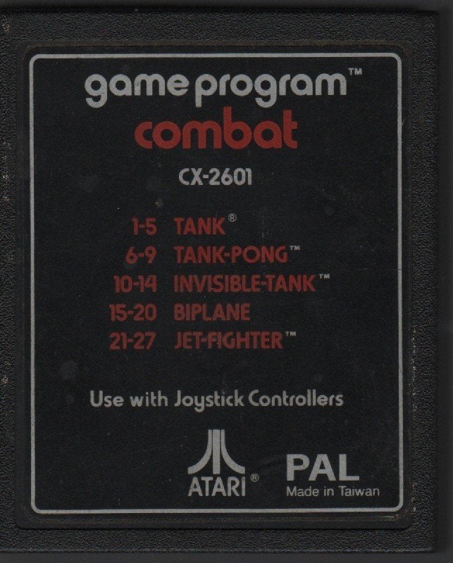 Atari Combat CX-2601 - Klassieke Tank & Vliegtuig Actie, Spelcomputers en Games, Avontuur en Actie, Gebruikt, 2 spelers, Eén computer