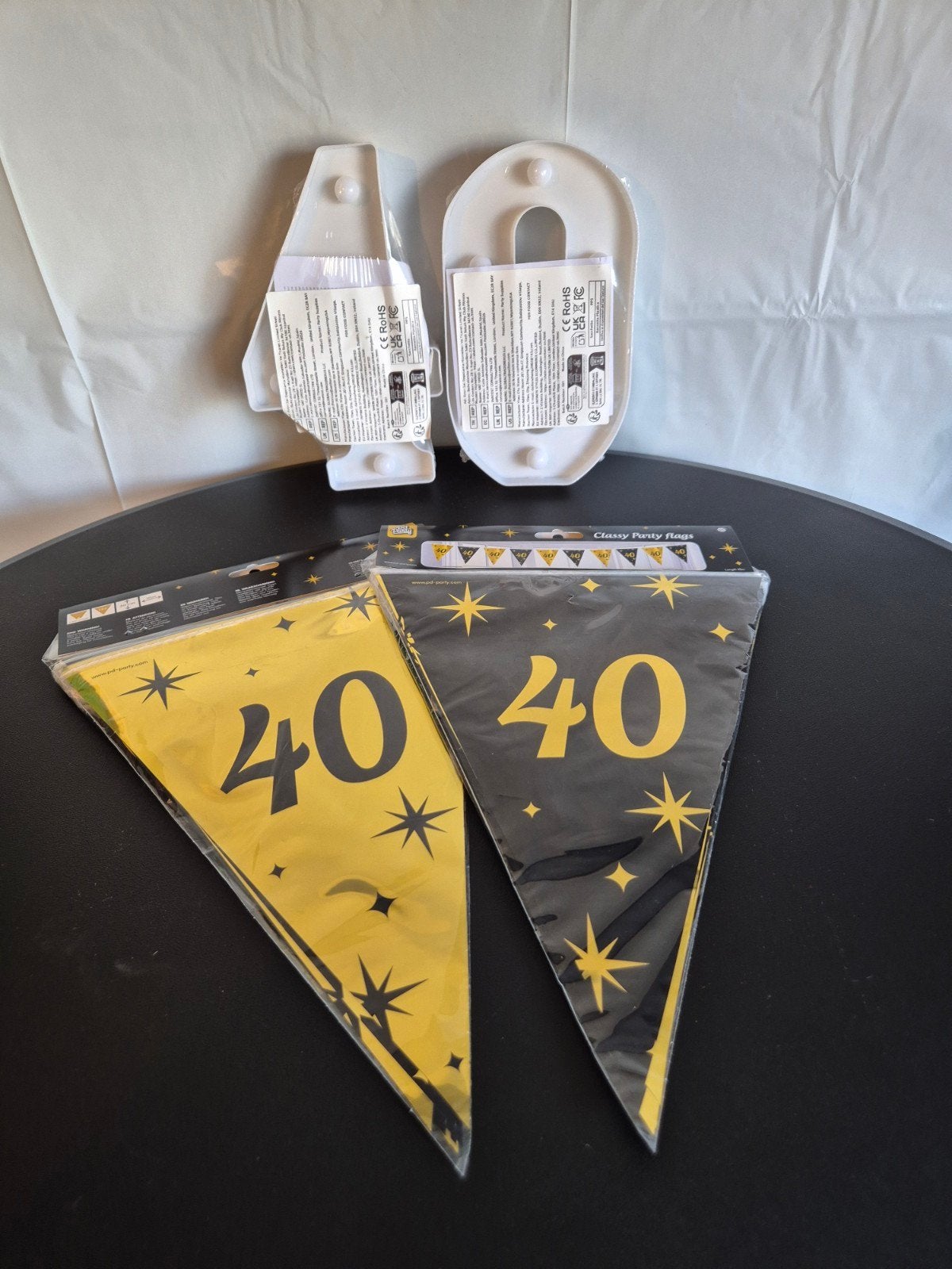 Feestversiering 40 jaar: Vlaggenlijn & LED Cijfers, Ophalen, Nieuw, Versiering, Verjaardag