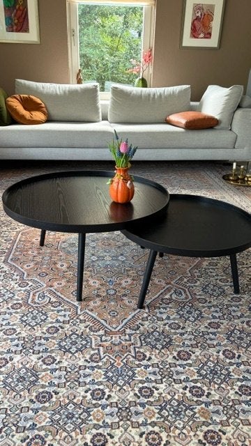Bijzet-en salontafels, set, zwart, Huis en Inrichting, Ophalen, 50 – 75, Gebruikt, 50 tot 100 cm