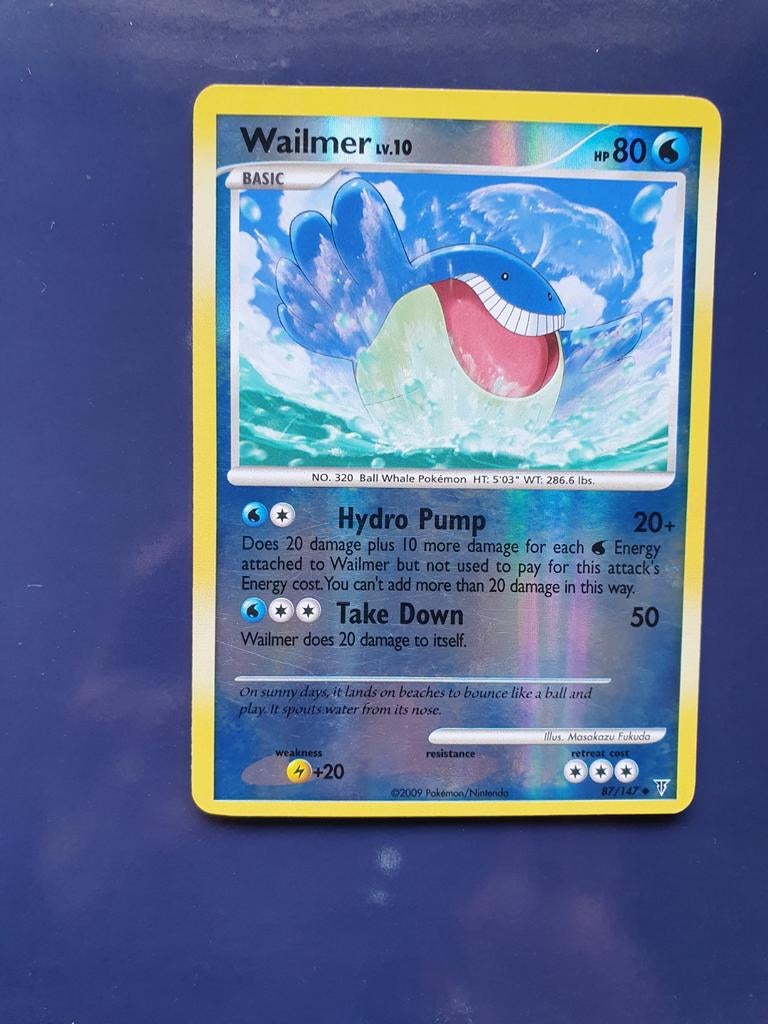 Wailmer 87/147 reverse holo pokemon kaart, Ophalen of Verzenden