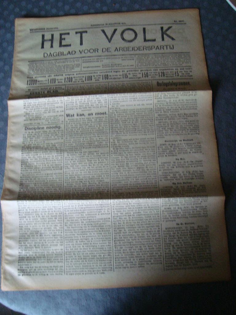 Het volk donderdag 13 augustus 1914, Verzamelen, Ophalen of Verzenden, Zo goed als nieuw, Nederland, Kaart, Foto of Prent