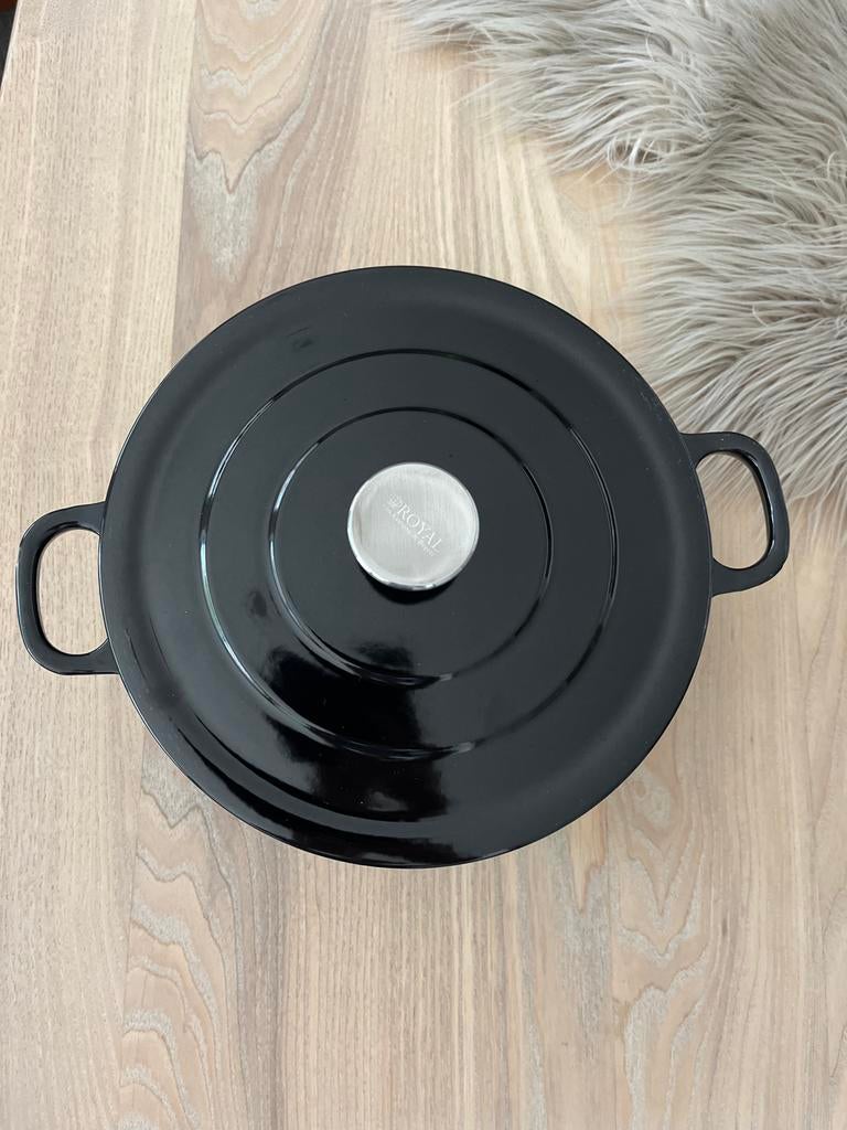 Royal Van Kempen & Begeer Gietijzeren Braadpan Zwart, Ophalen of Verzenden, Zo goed als nieuw, Koekenpan of Braadpan, Gietijzer