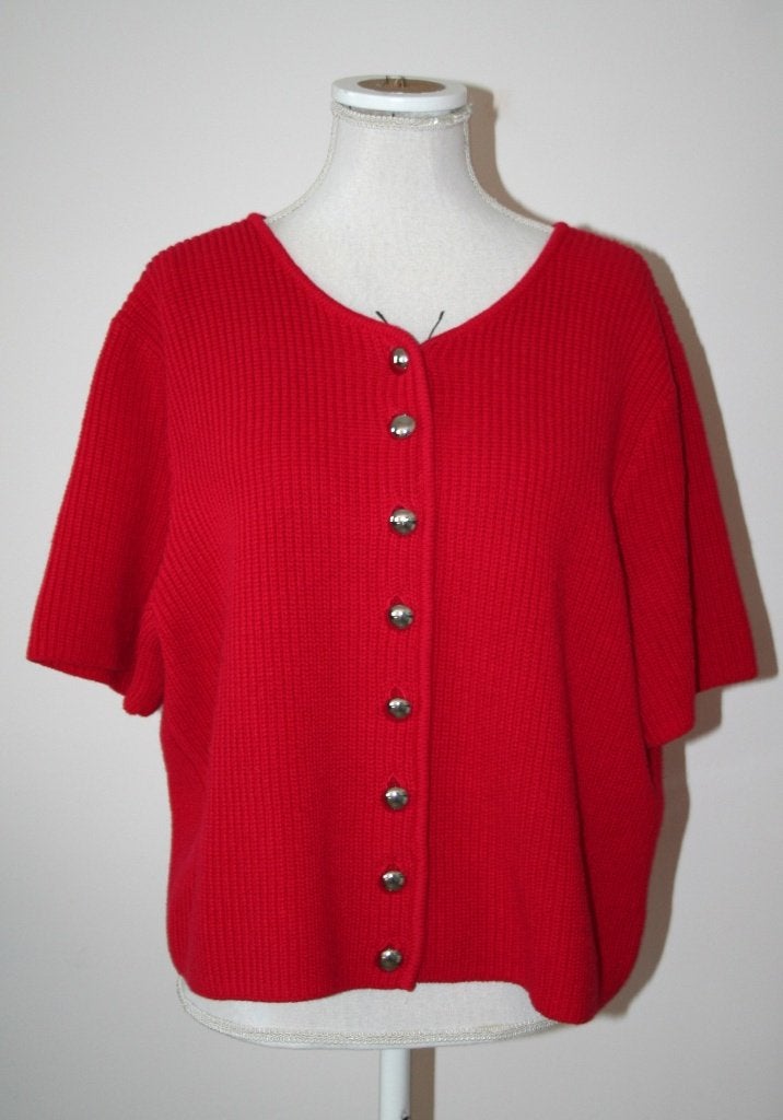H&M rood katoen acryl vest mt 42 XL, H&M, Verzenden, Maat 42/44 (L), Nieuw