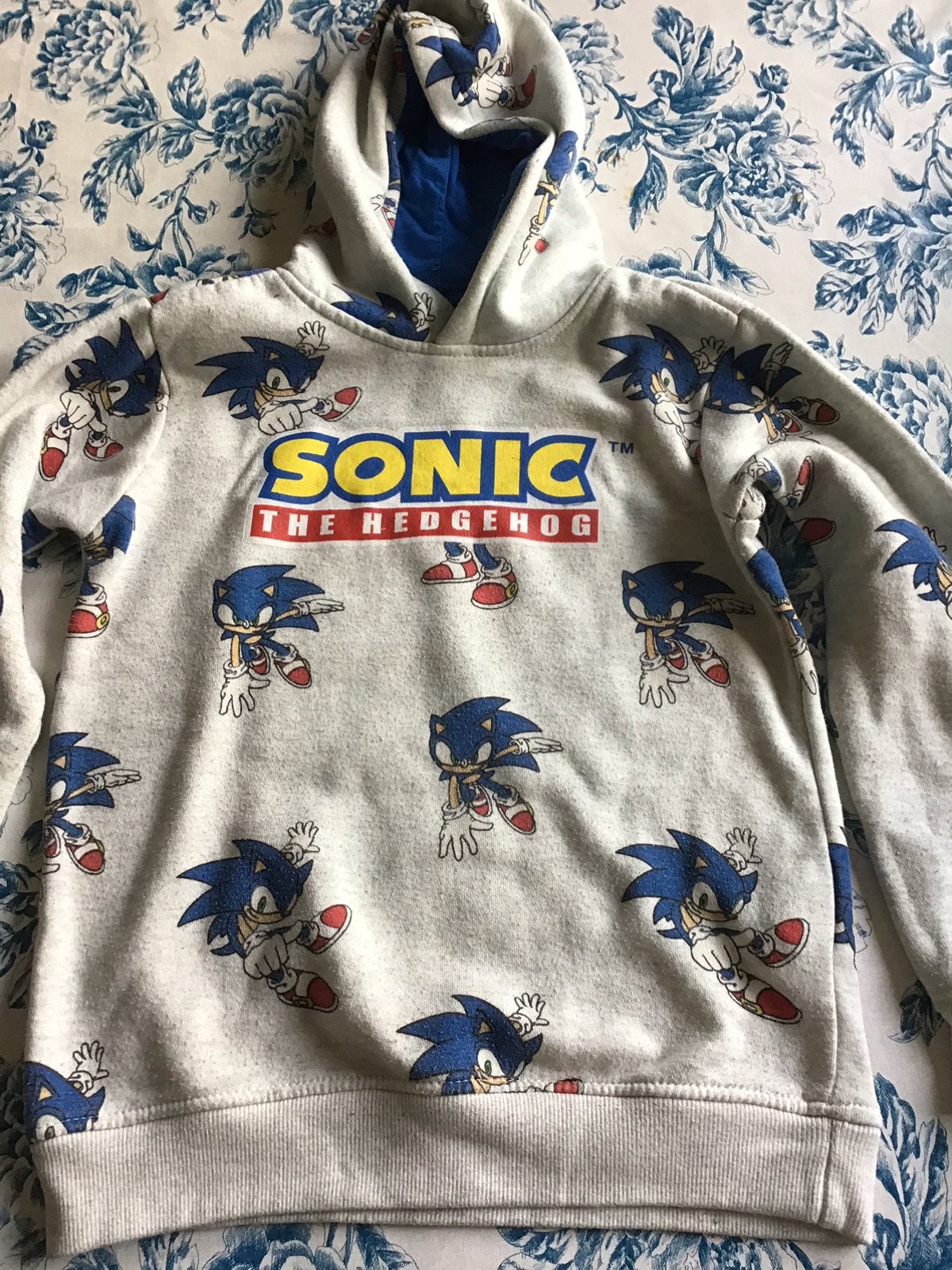 Sonic hoody sweater, maat 122/128, Ophalen of Verzenden, Zo goed als nieuw, Jongen, Trui of Vest