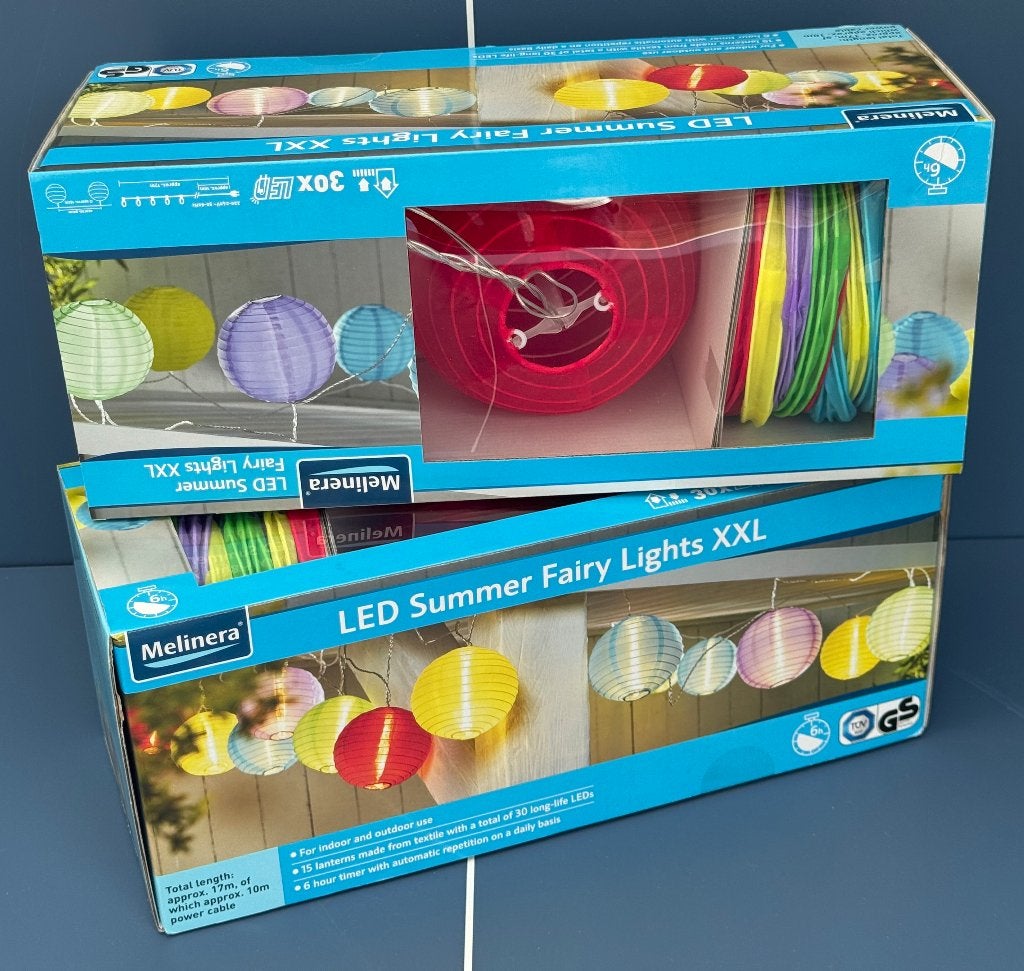 2x Melinera XXL lampionnen lichtslinger NIEUW, Ophalen of Verzenden, Nieuw, Versiering