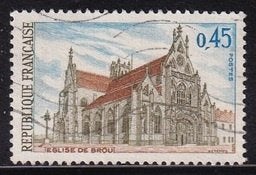 4872 - Frankrijk michel 1651 gestempeld , Laatgotische kerk, Verzenden, Gestempeld