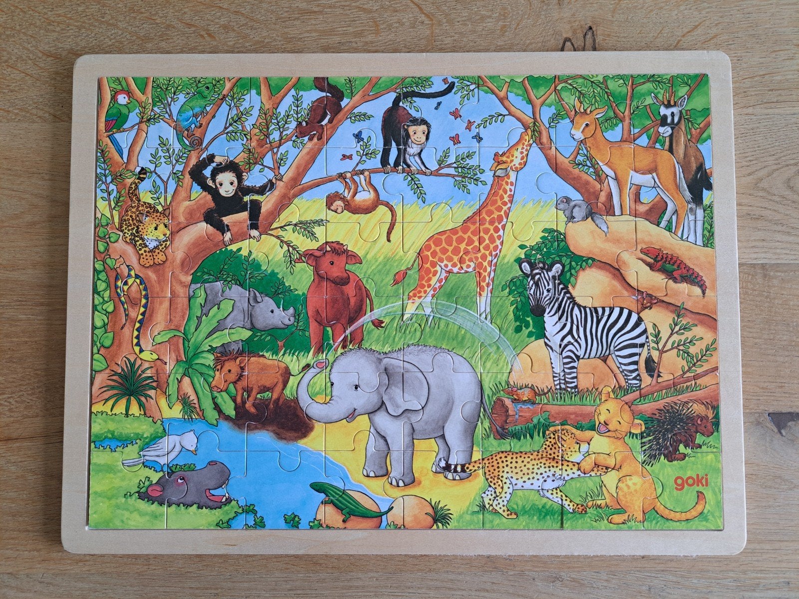 Goki houten kinderpuzzel 48 stukjes, Ophalen, Zo goed als nieuw