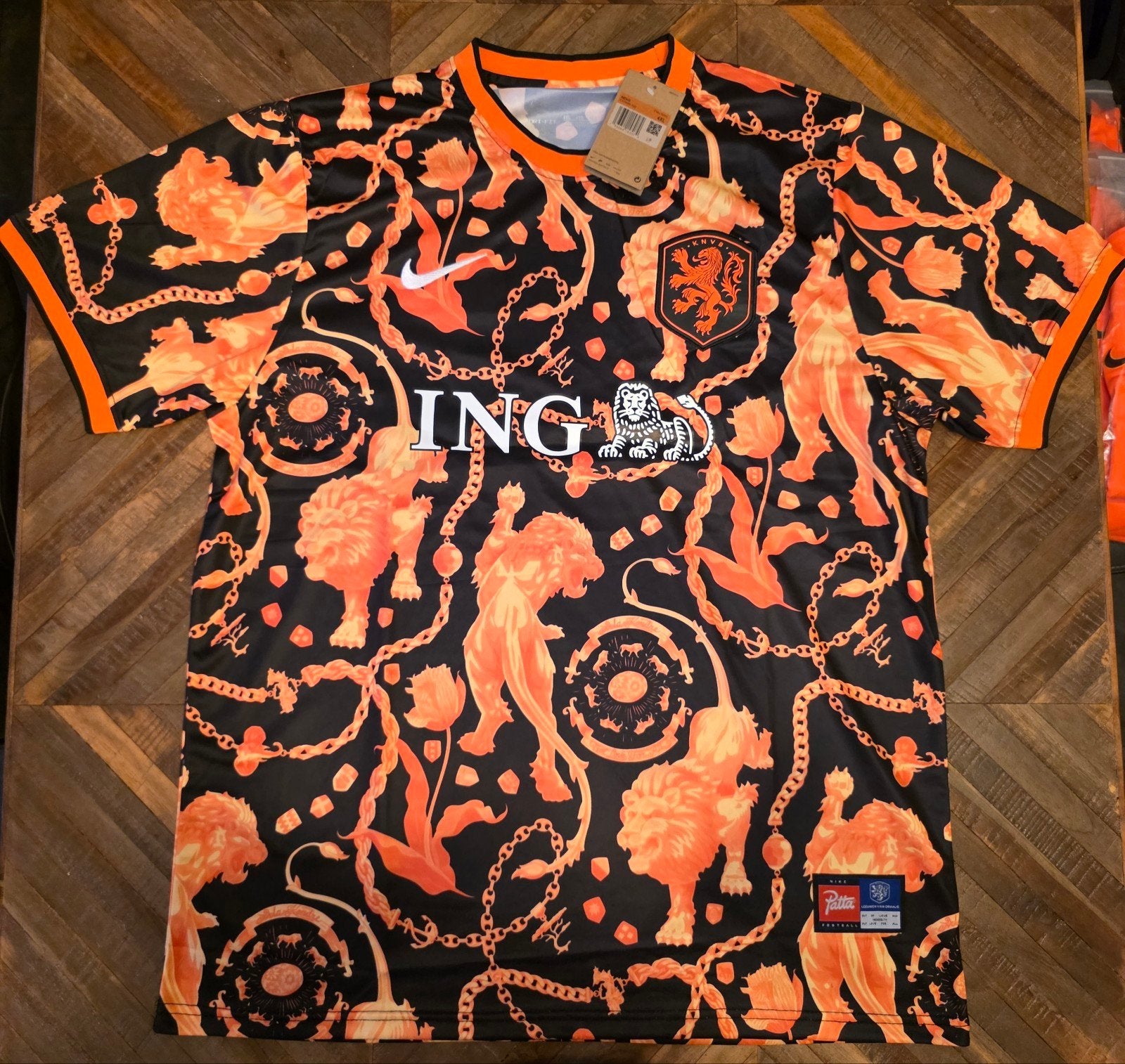 Nederlands elftal inloopshirt 4XL - Patta x Nike, Zwart, Nike, Nieuw, Overige maten