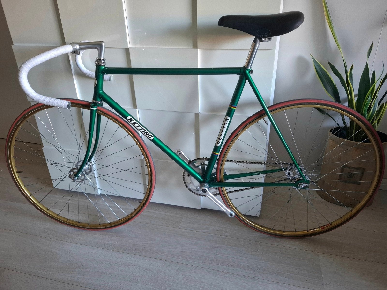 Vintage Klaas Kwantes KK baanfiets fixed gear ketting 1976., Fietsen en Brommers, Fietsen | Racefietsen, Ophalen, Gebruikt, Staal