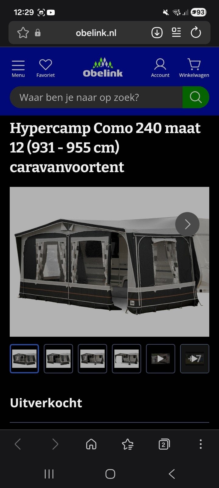 voortent maat 12 en wintertent tekoop, Ophalen, Gebruikt