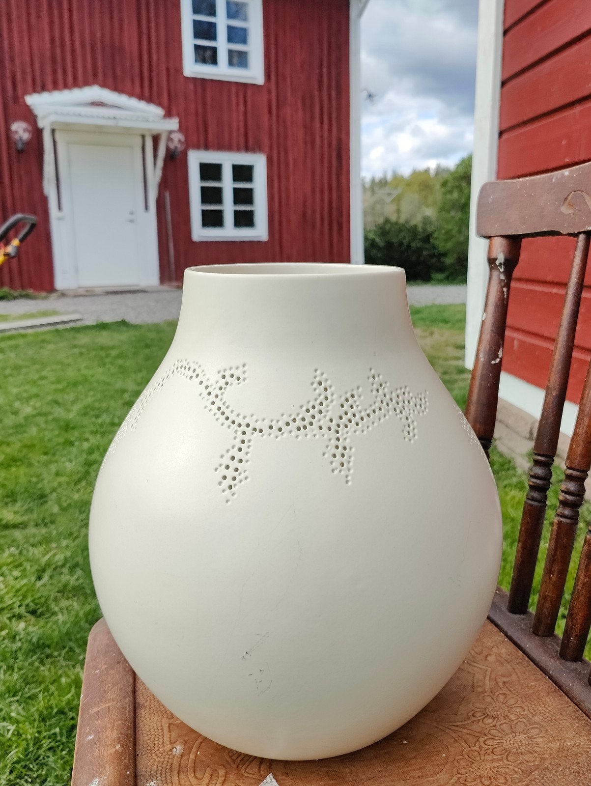 Ikea PS Jonsberg crème vaas Hella Jongerius, Ophalen, Wit, Aardewerk of Porselein, Zo goed als nieuw