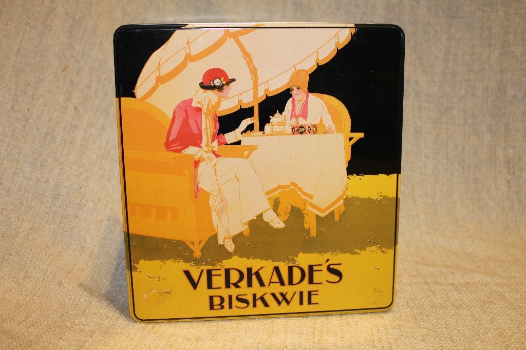 Verkade Blik - "De Meisjes van Verkade", Ophalen of Verzenden, Gebruikt, Koek(jes), Verkade