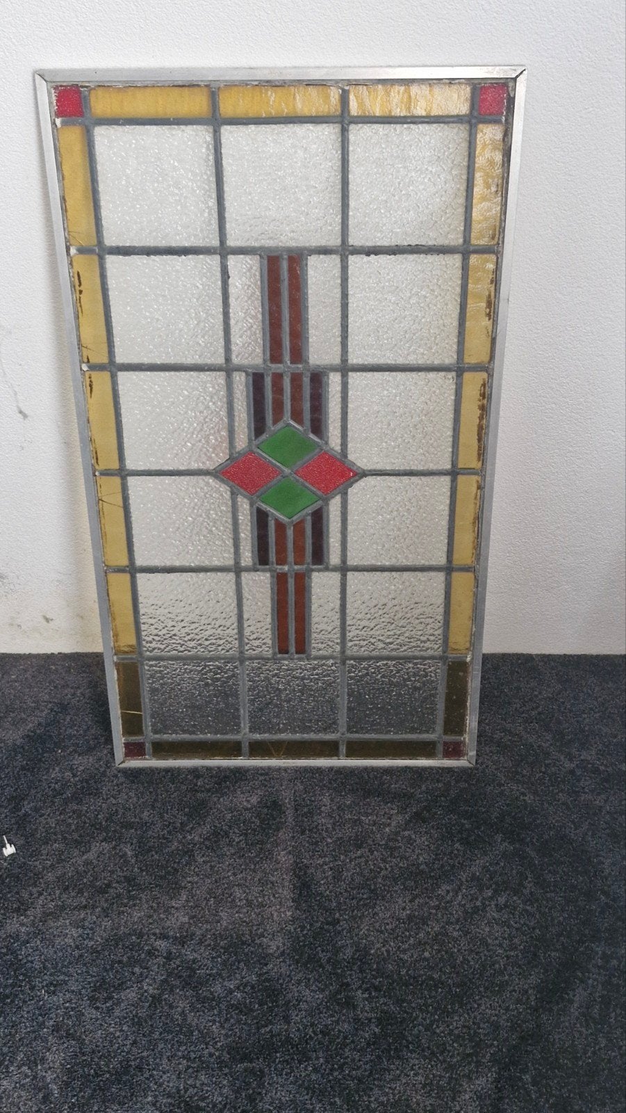 Glas in lood raam 45x81 cm, Ophalen, Gevelraam of Ruit, Gebruikt, Minder dan 80 cm