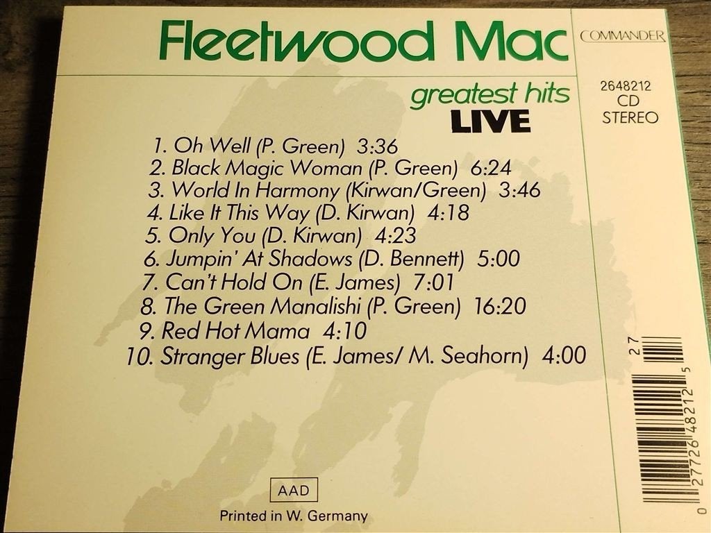Fleetwood Mac ‎– Greatest Hits Live, Cd's en Dvd's, Cd's | Rock, Ophalen of Verzenden, Zo goed als nieuw, Poprock