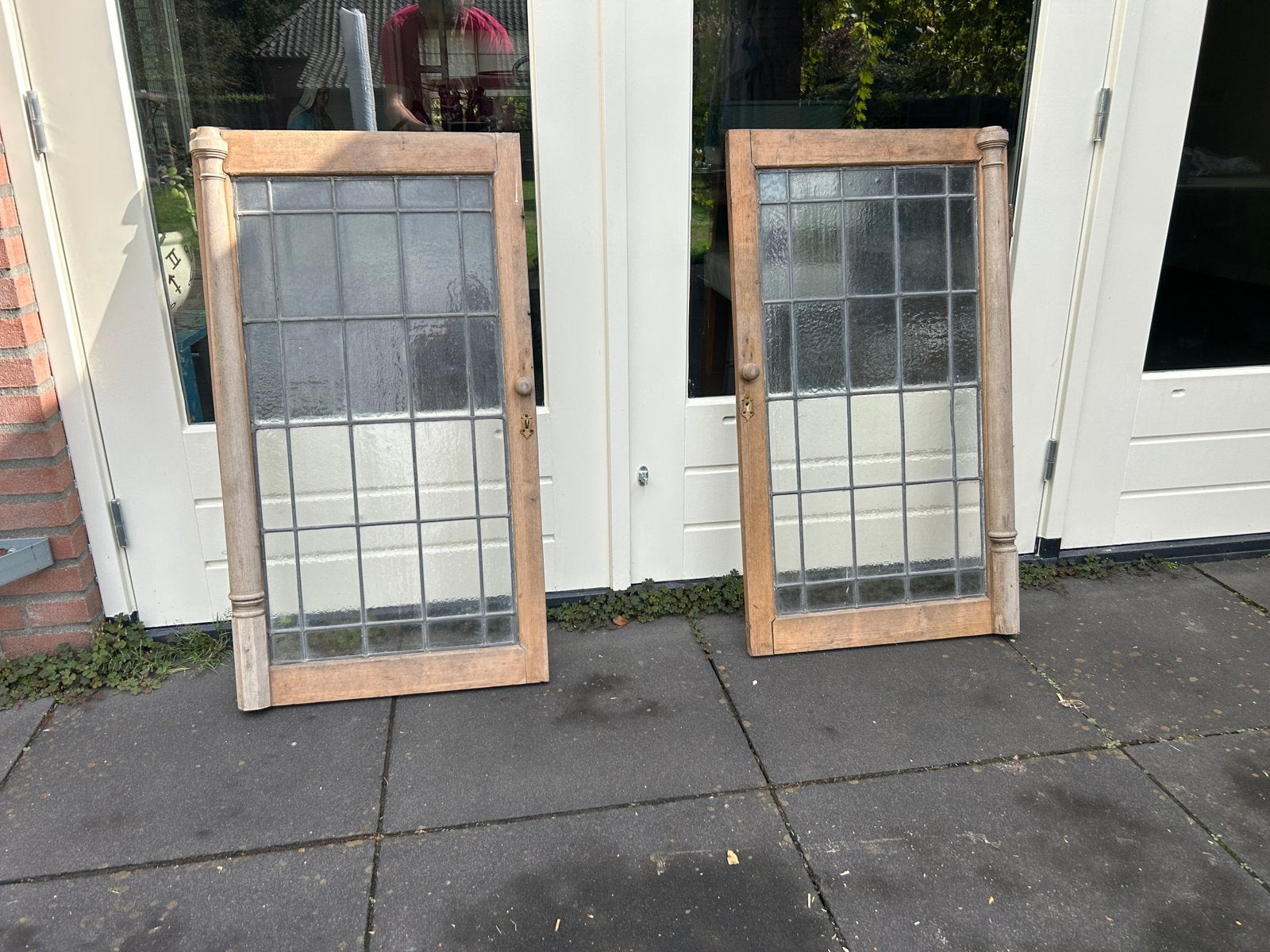 2 glas in lood raampjes. Ca 100x55, Ophalen, Gebruikt, Minder dan 80 cm, Glas in lood