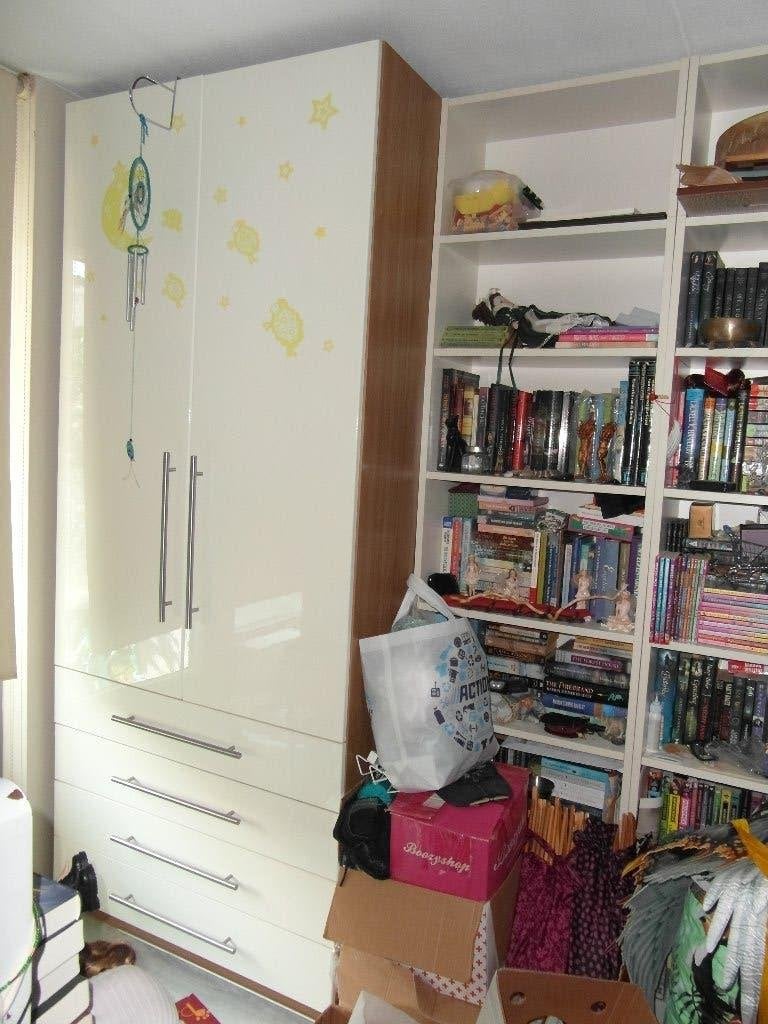 Ikea Hoogglans Pax kledingkast met lades, Gebruikt, 200 cm of meer, 50 tot 100 cm, Overige houtsoorten