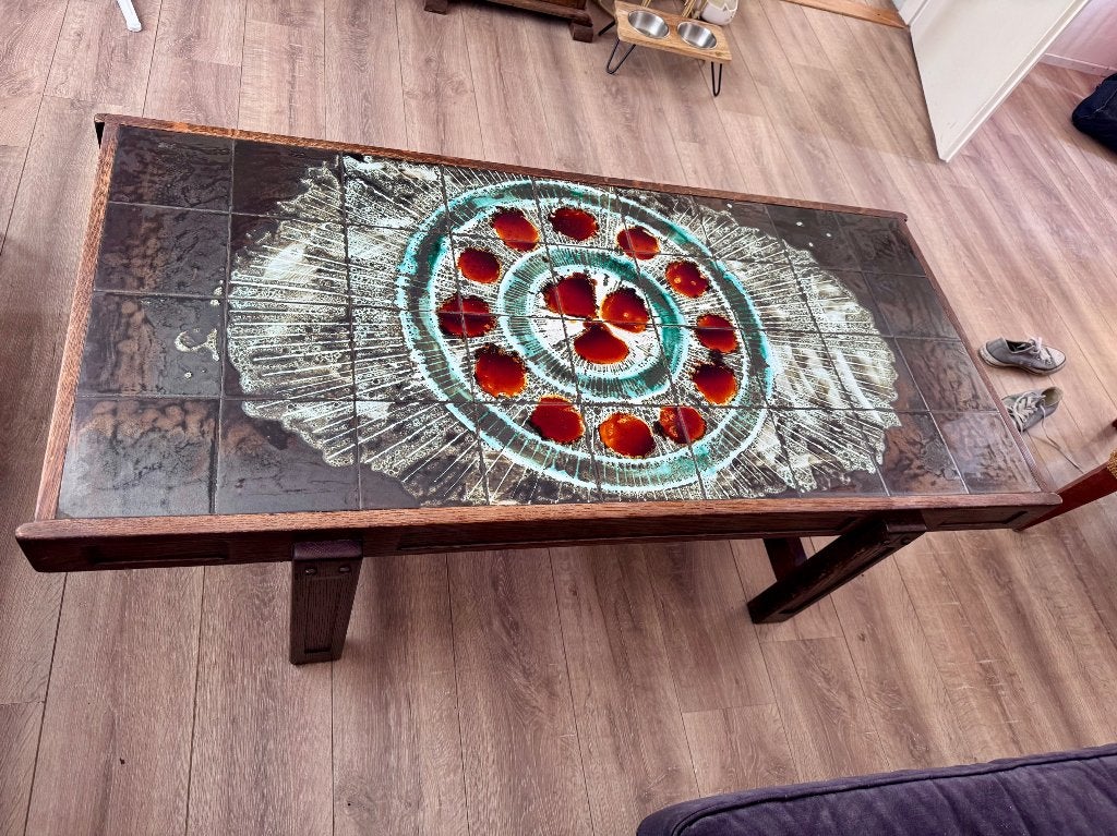 Vintage salontafel, Ophalen, Gebruikt, 100 tot 150 cm, 50 tot 100 cm