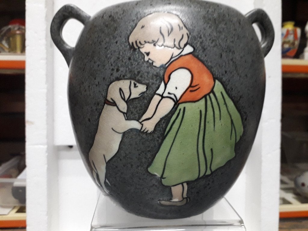 ANTIEKE ART NOUVEAU VAAS STELLMACHER TEPLITZ ART I.Z.G.STAAT, Ophalen of Verzenden