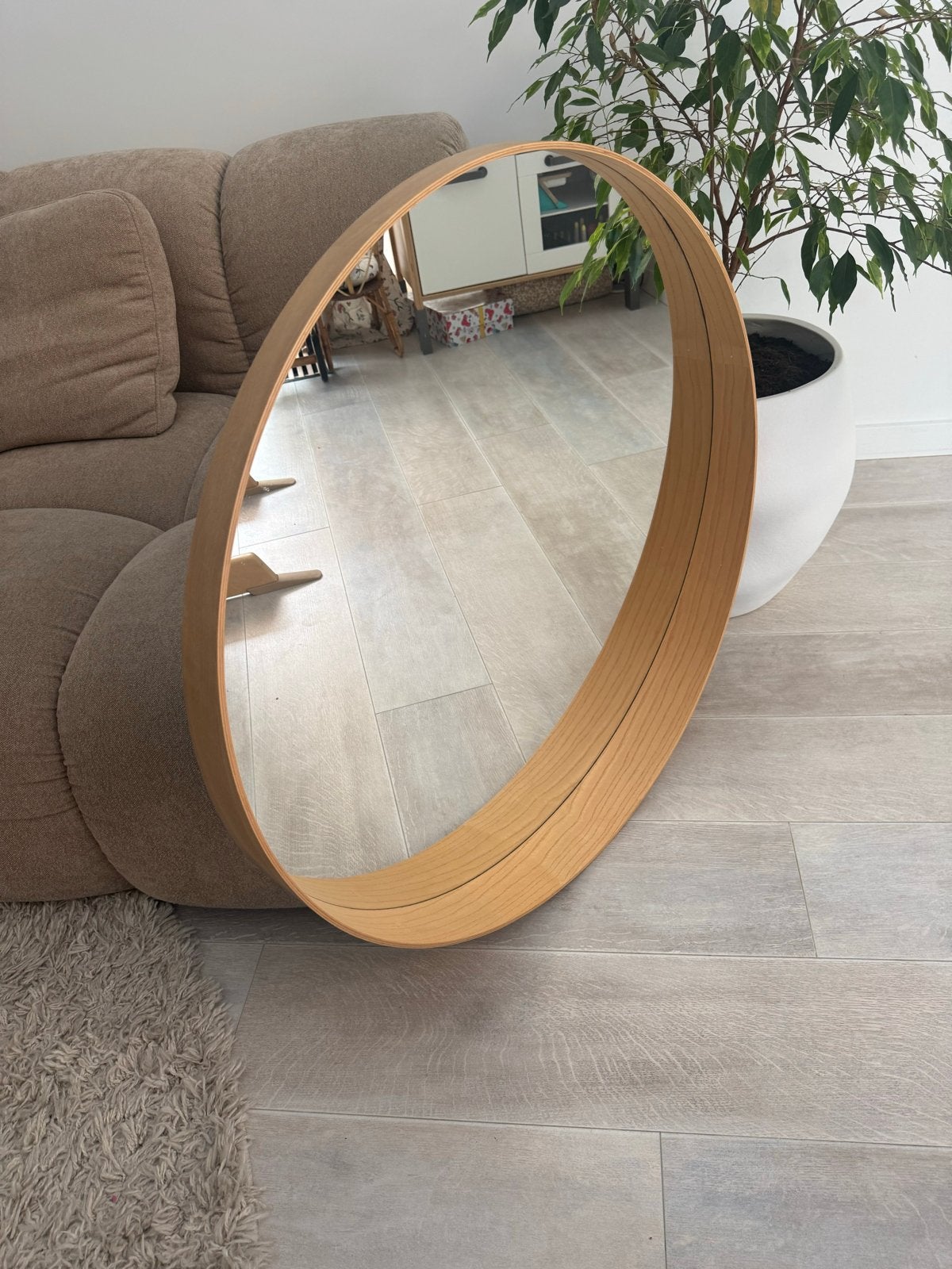 IKEA Stockholm spiegel, rond 80 cm, diepte 10 cm, Arnhem, Huis en Inrichting, Woonaccessoires | Spiegels, Ophalen, Rond, Zo goed als nieuw