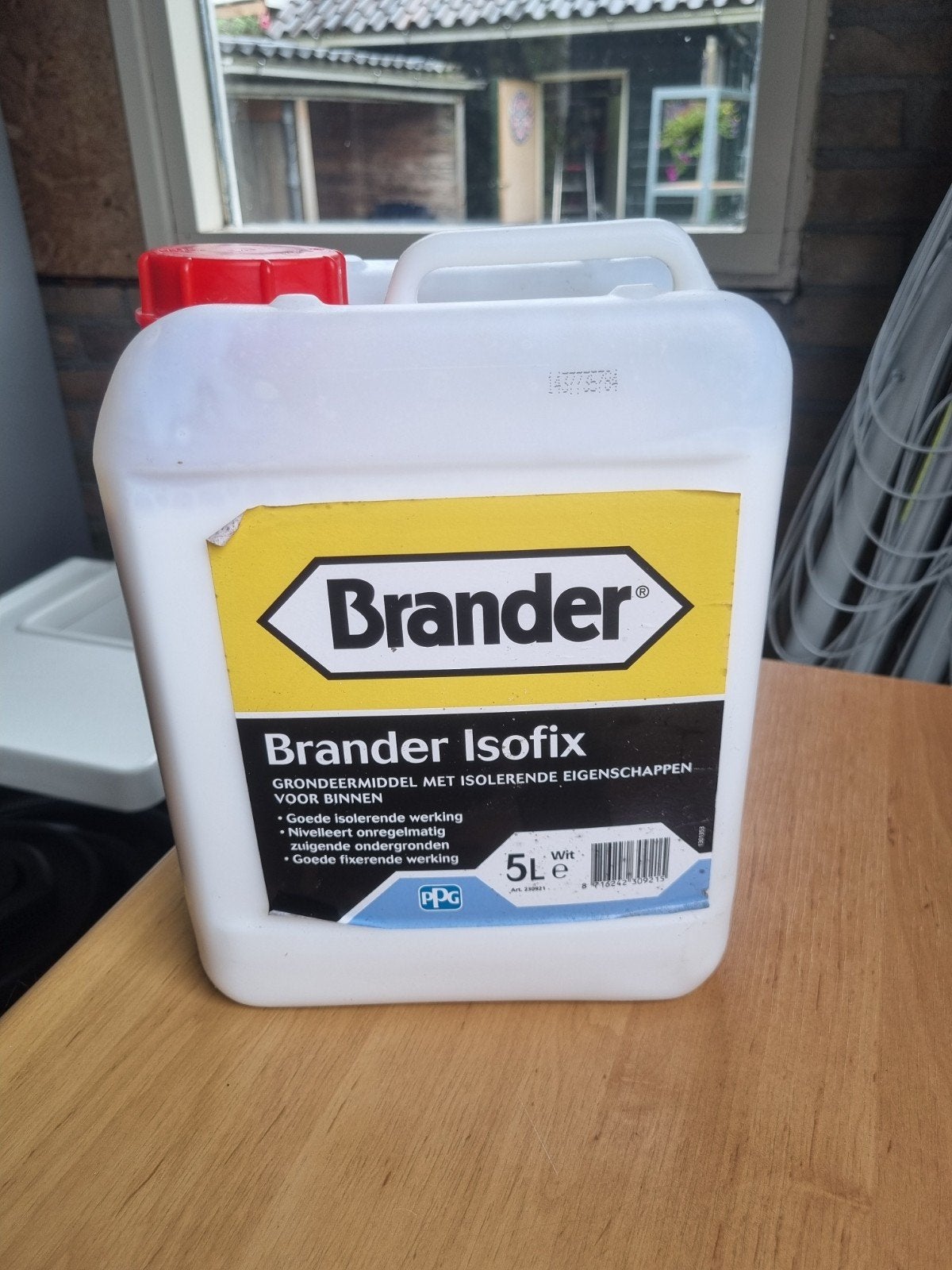 Brander Isofix Grondverf 5 liter - Ongeopend, 5 tot 10 liter, Ophalen, Nieuw, Wit