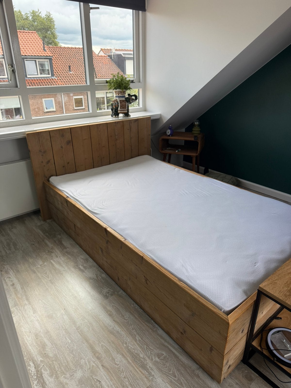 Twijfelaar 120x200cm, Huis en Inrichting, Slaapkamer | Boxsprings, Ophalen, Gebruikt, Hout, Twijfelaar