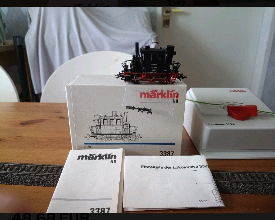 Märklin 3387 stoomlocomotief DB BR 98.3 "Glaskast" in OVP -, Wisselstroom, Locomotief, Ophalen of Verzenden, Zo goed als nieuw
