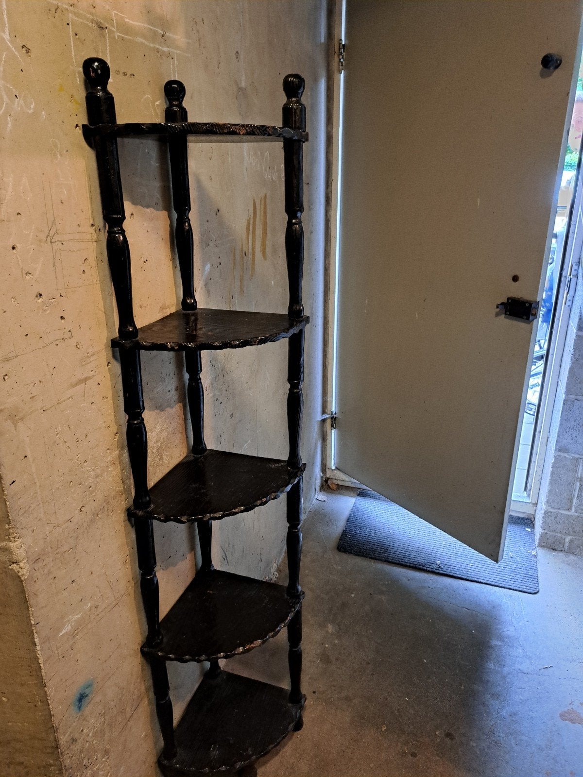 Vintage  hoek etagere  hout, Ophalen of Verzenden