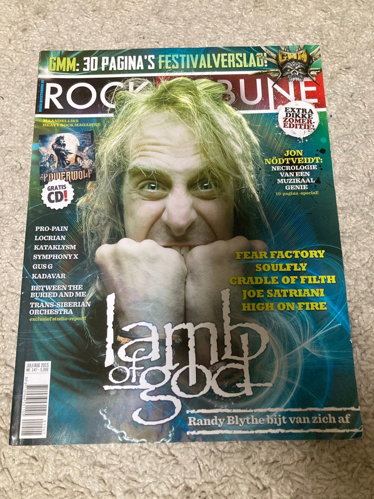Rock Tribune Magazine Juli-Augustus 2015 - Lamb of God, Ophalen of Verzenden, Zo goed als nieuw, Muziek, Film of Tv