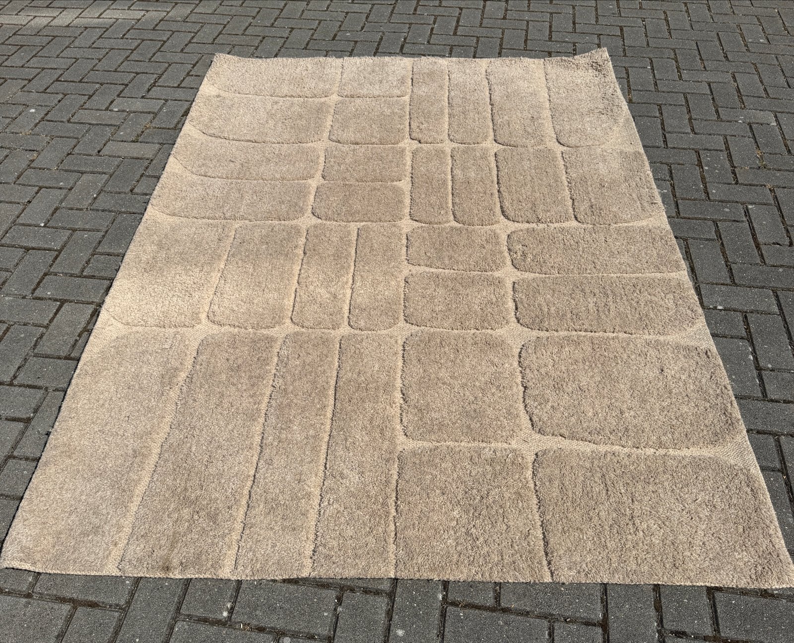 Showroommodel wollen vloerkleed zandkleurig 160x230 cm, Ophalen, Beige, 150 tot 200 cm, 200 cm of meer