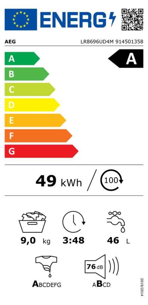 AEG wasmachine LR8696UD4M 8000 serie - PowerCare, Witgoed en Apparatuur, AEG, Minder dan 85 cm, Nieuw, Ophalen of Verzenden