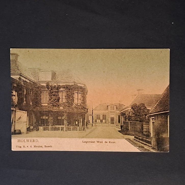 Holwerd Friesland Logement Weduwe de Kuur 1906 TULPKAART, Verzamelen, Ophalen of Verzenden, Voor 1920, Gelopen, Friesland
