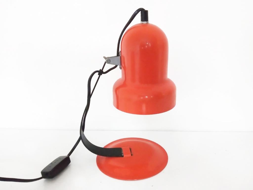 retro oranje tafellamp, Gebruikt, Ophalen of Verzenden, Metaal, Minder dan 50 cm
