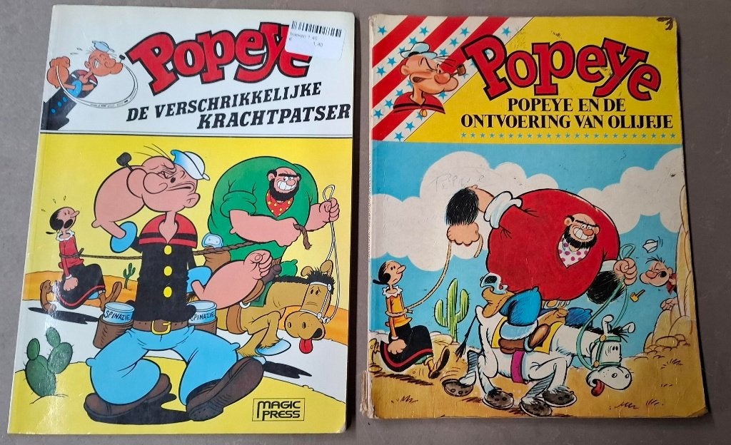 2 x Popeye stripboeken, Boeken, Meerdere stripboeken, Ophalen of Verzenden, Gelezen