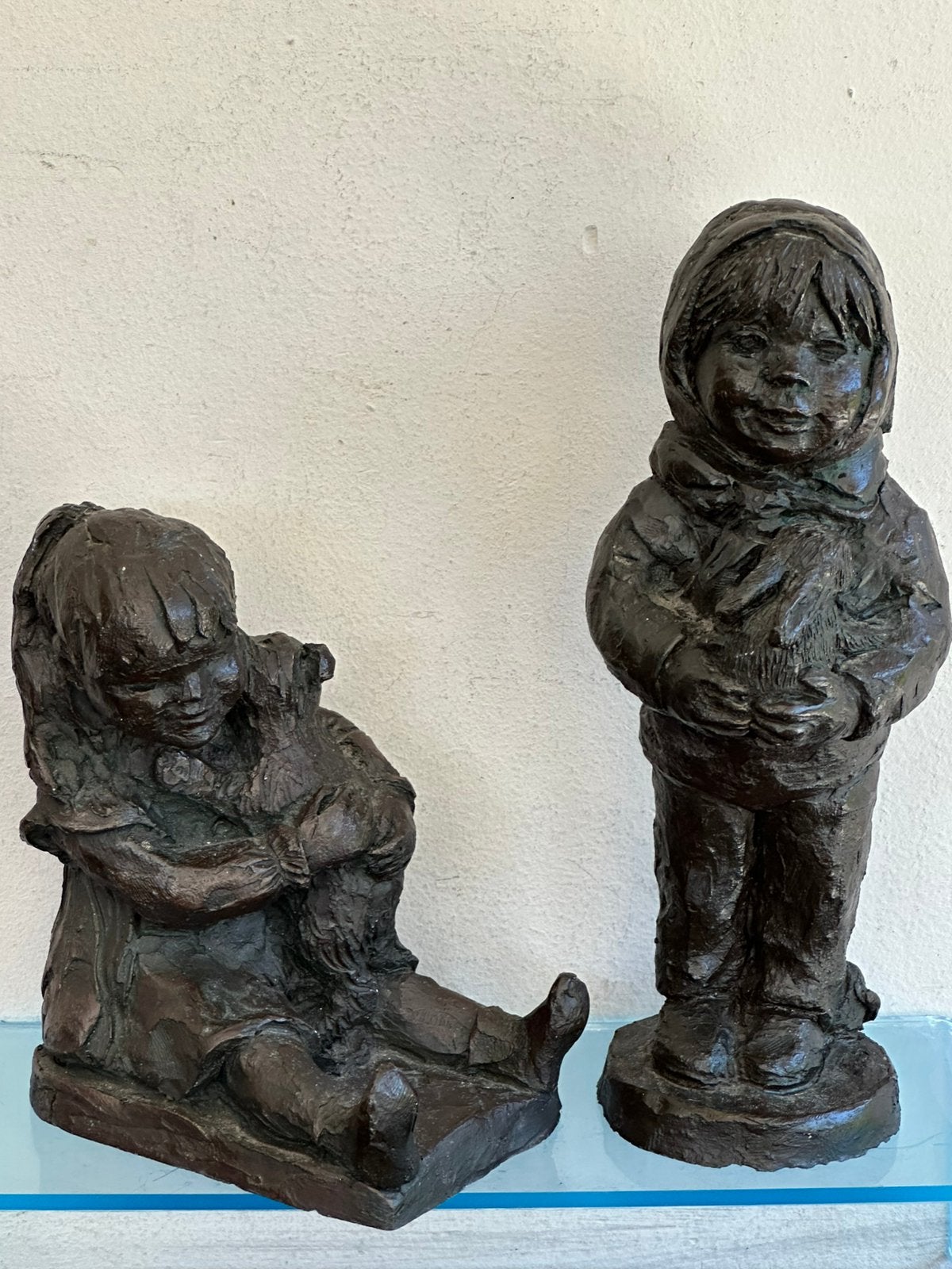 Oude lieftallige beeldjes gemerkt Geert Kune ? 11/17cm, Verzamelen, Beelden en Beeldjes, Ophalen of Verzenden, Gebruikt, Mens