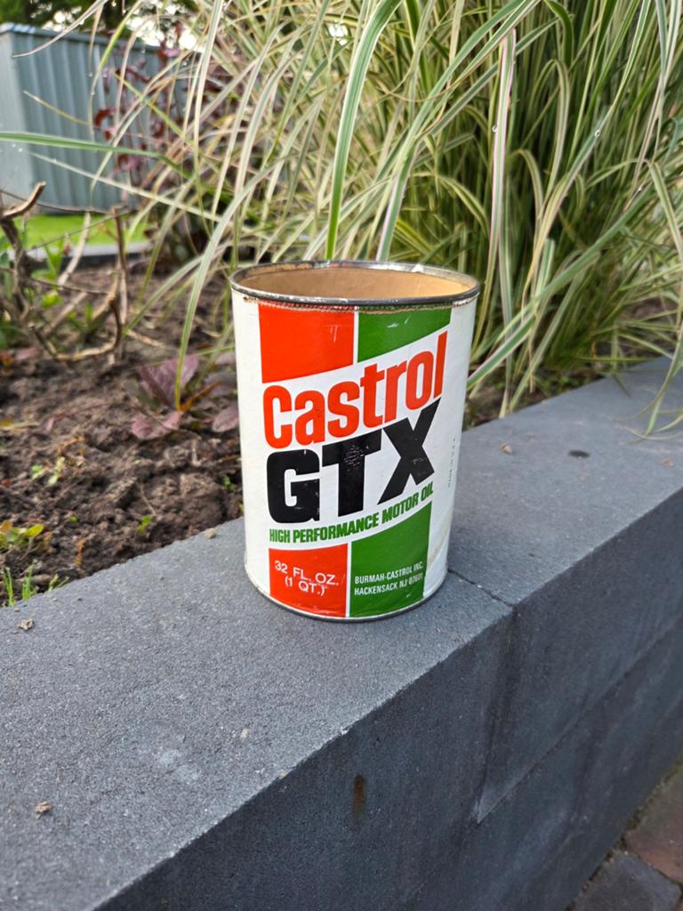 Vintage Castrol GTX Olieblik - Blik en Karton, Verzamelen, Ophalen of Verzenden, Gebruikt, Verpakking