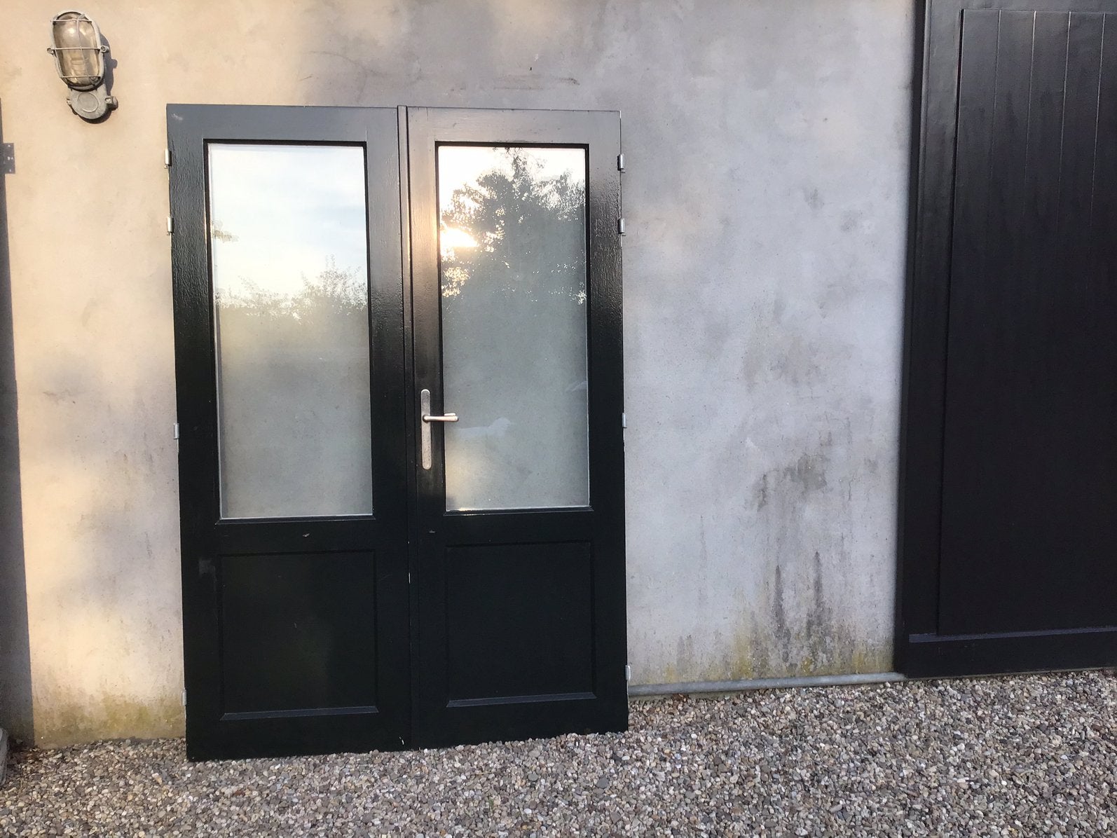 Openslaande dubbele deuren tuindeuren serre Tiny house, Ophalen, 120 cm of meer, 200 tot 215 cm, Glas