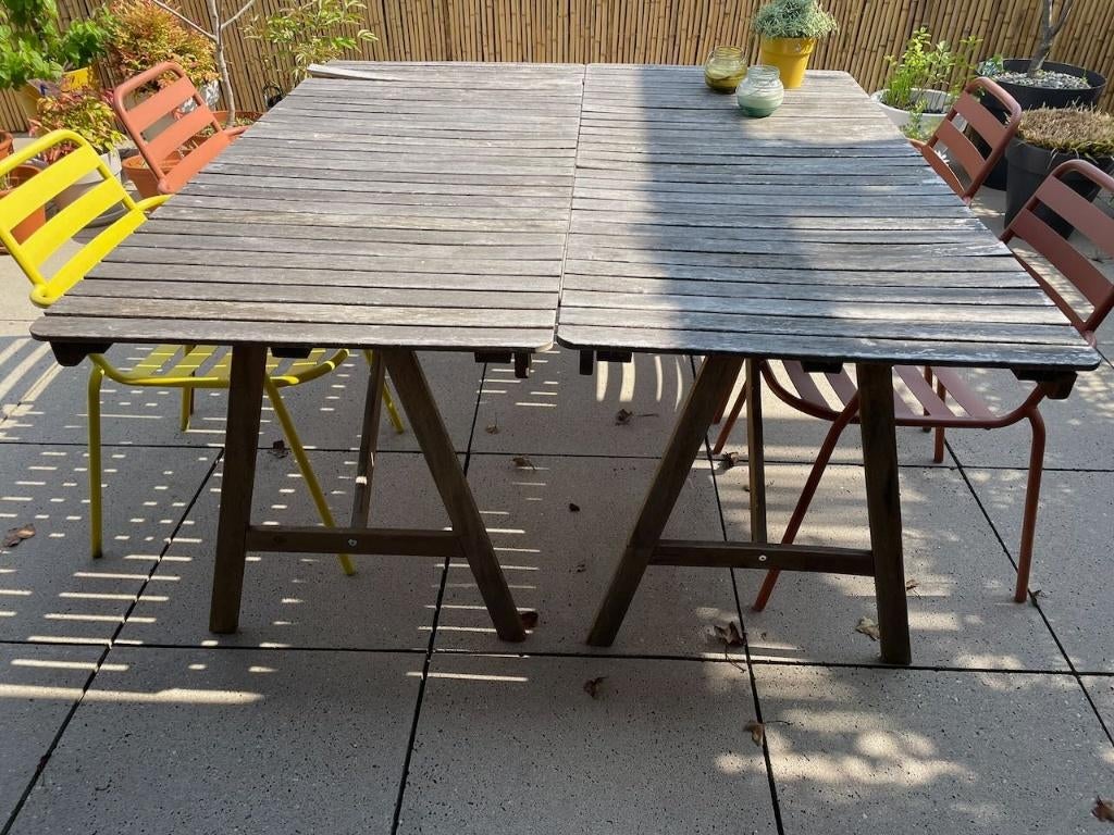 Ikea tuintafels (4 stuks), Ophalen, Gebruikt, Rechthoekig, Hout