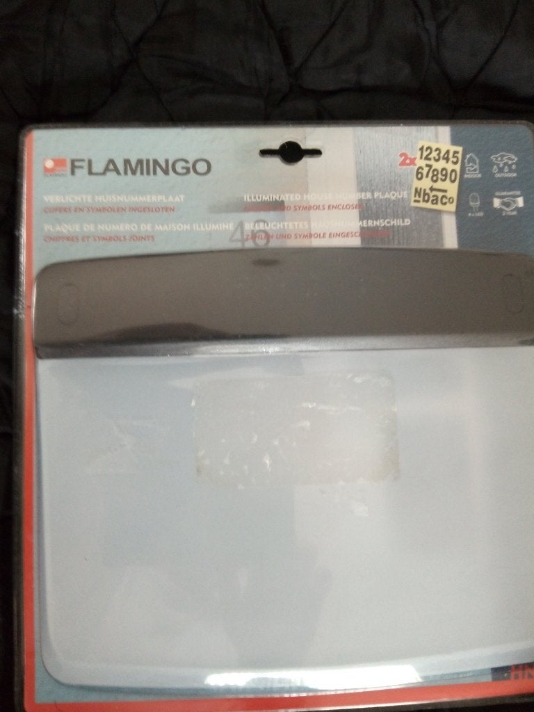 Verlichte huisnummerplaat "Flamingo" (NIEUW), Ophalen of Verzenden, Nieuw, Kunststof