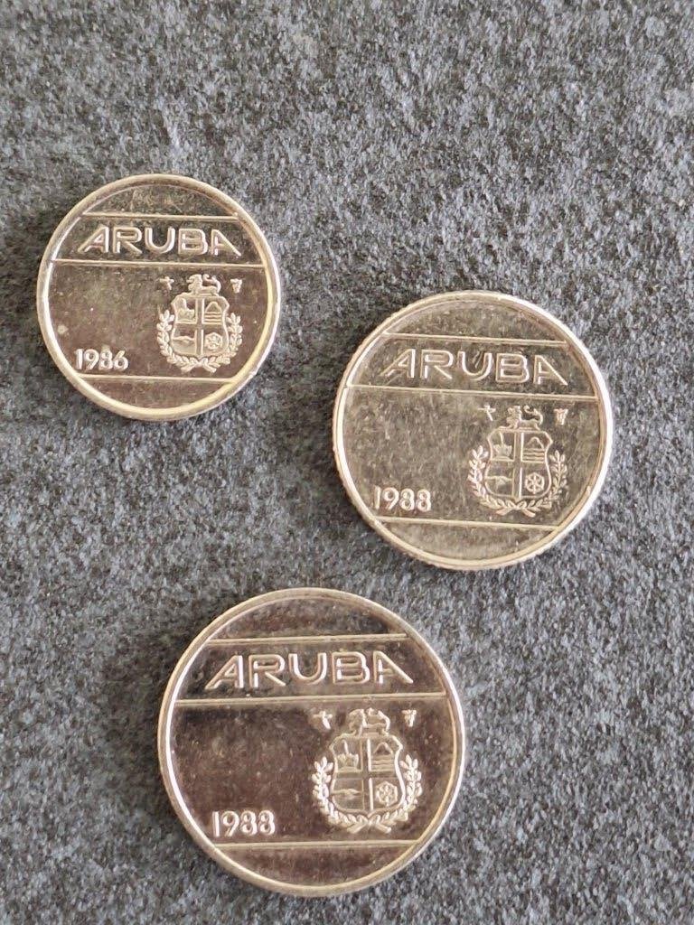3 munten Aruba, Ophalen of Verzenden, Noord-Amerika, Losse munt